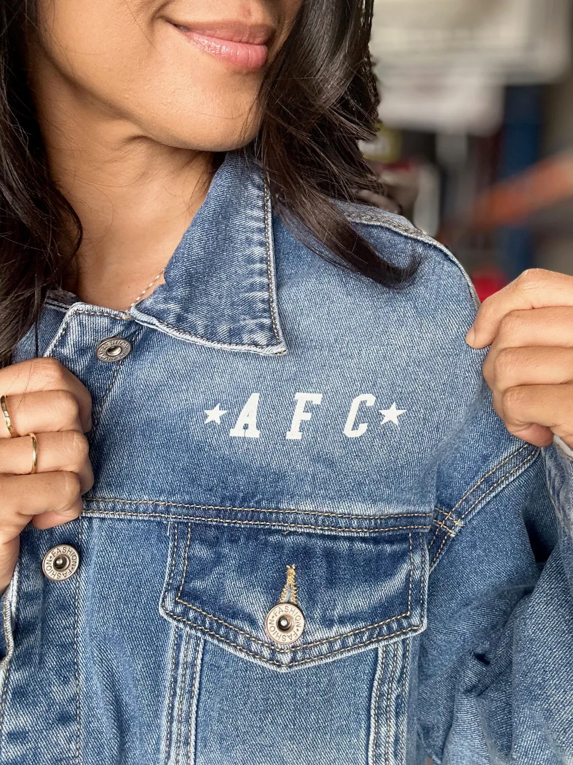 American Flag Jacket (Chenille Patch on Denim)