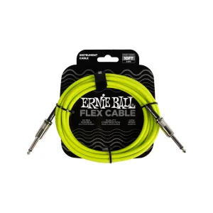 Erine Ball Flex Instrument Cable Straight/Straight 10ft - Green