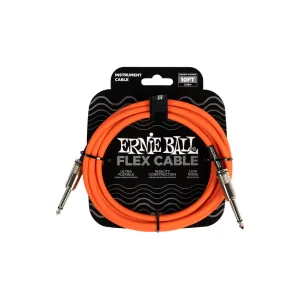 Erine Ball Flex Instrument Cable Straight/Straight 10ft - Orange