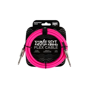 Erine Ball Flex Instrument Cable Straight/Straight 10ft - Pink