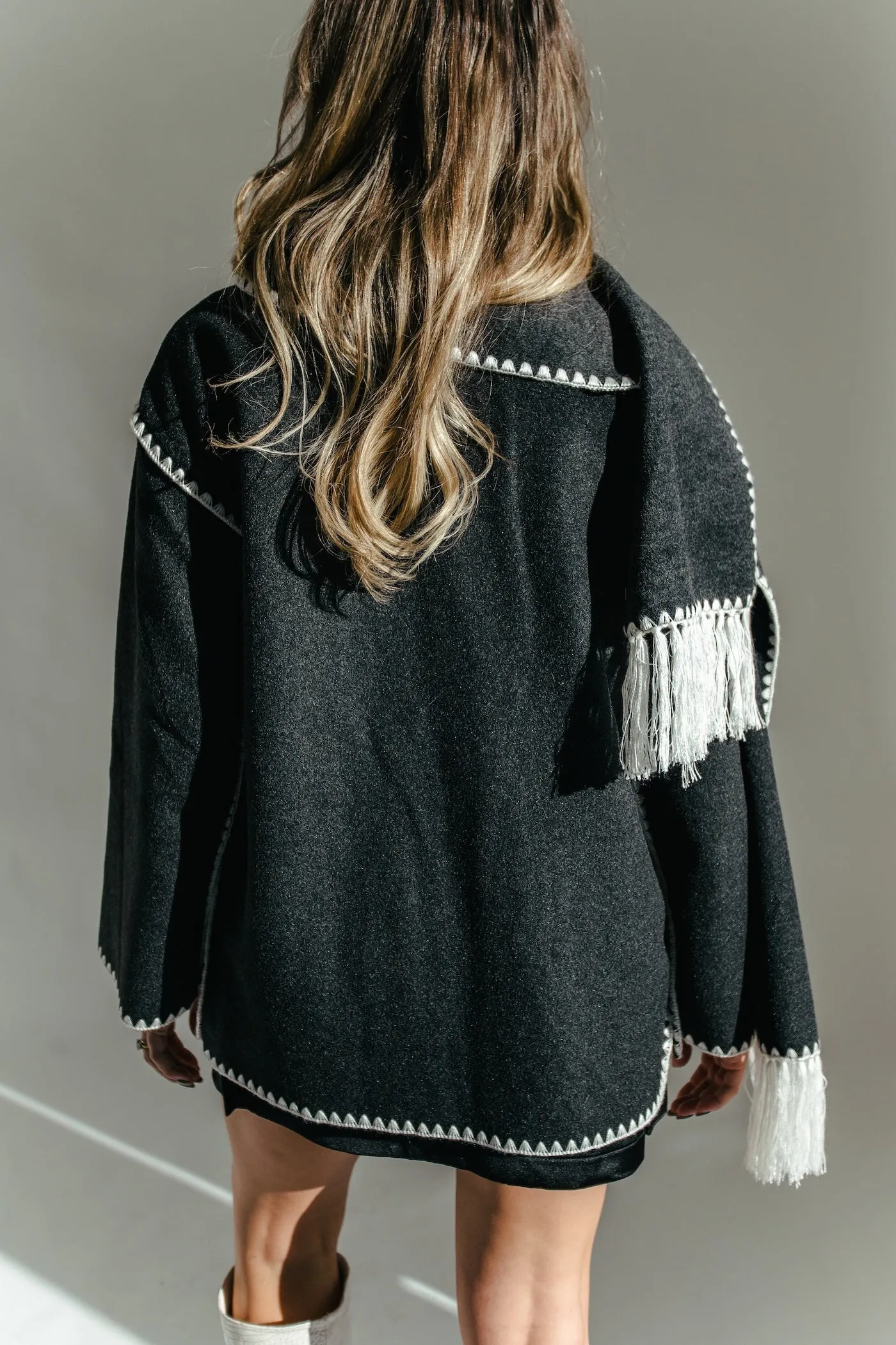 Fade Into You Jacket   Scarf Set - Tonal Black