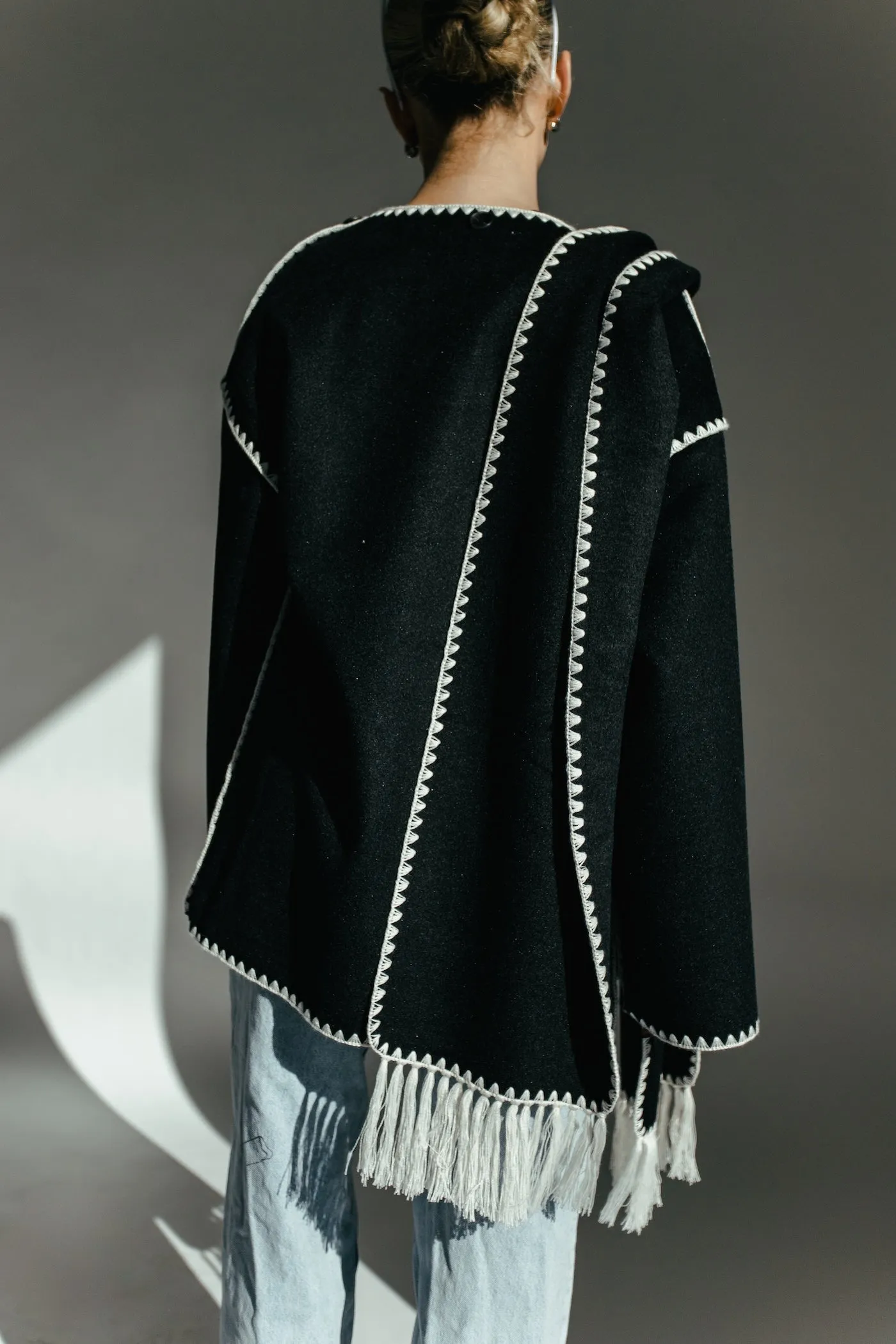 Fade Into You Jacket   Scarf Set - Tonal Black