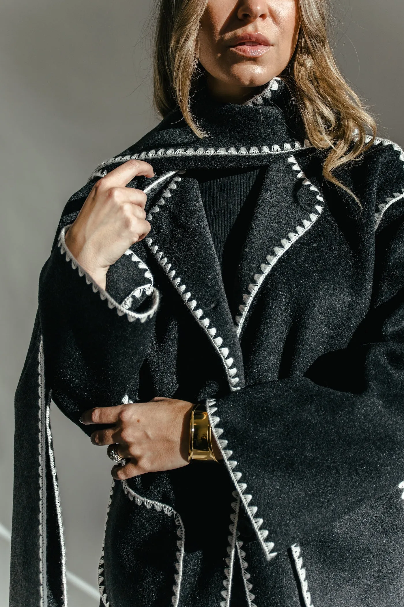 Fade Into You Jacket   Scarf Set - Tonal Black