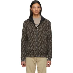 Fendi Brown and Black Forever Fendi Track Jacket