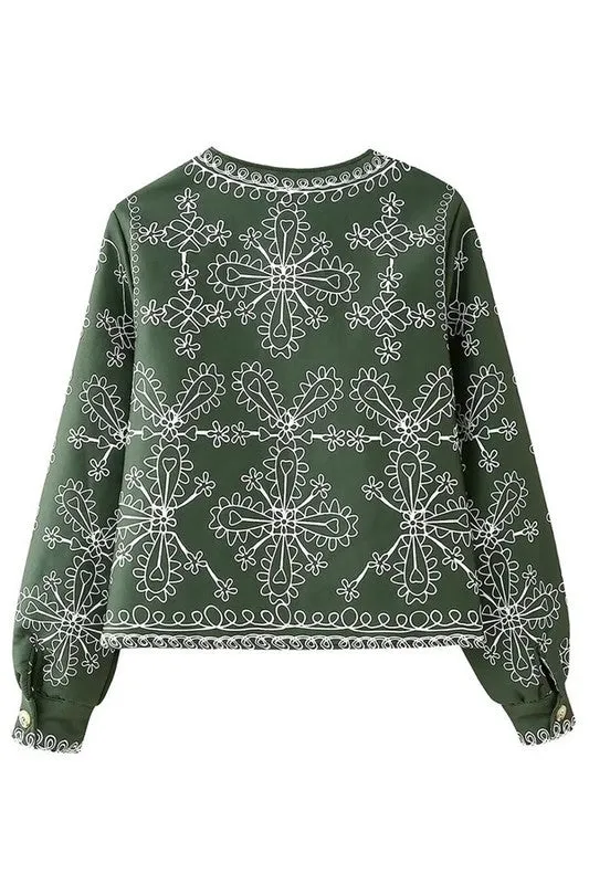 Floral Scroll Hunter Jacket