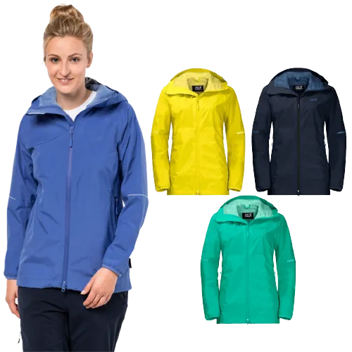 Jack Wolfskin Womens Sierra Pass Ecosphere Jacket Waterproof Windproof Lightweight