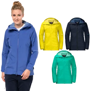 Jack Wolfskin Womens Sierra Pass Ecosphere Jacket Waterproof Windproof Lightweight