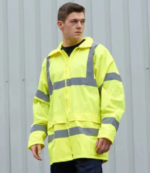 Portwest Hi-Vis Rain Jacket | Yellow
