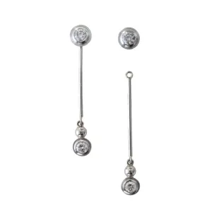 Series 8 | Simplicity Double Bezel, Bar Earring Jacket for Stud Earrings, Pt.   Dia.
