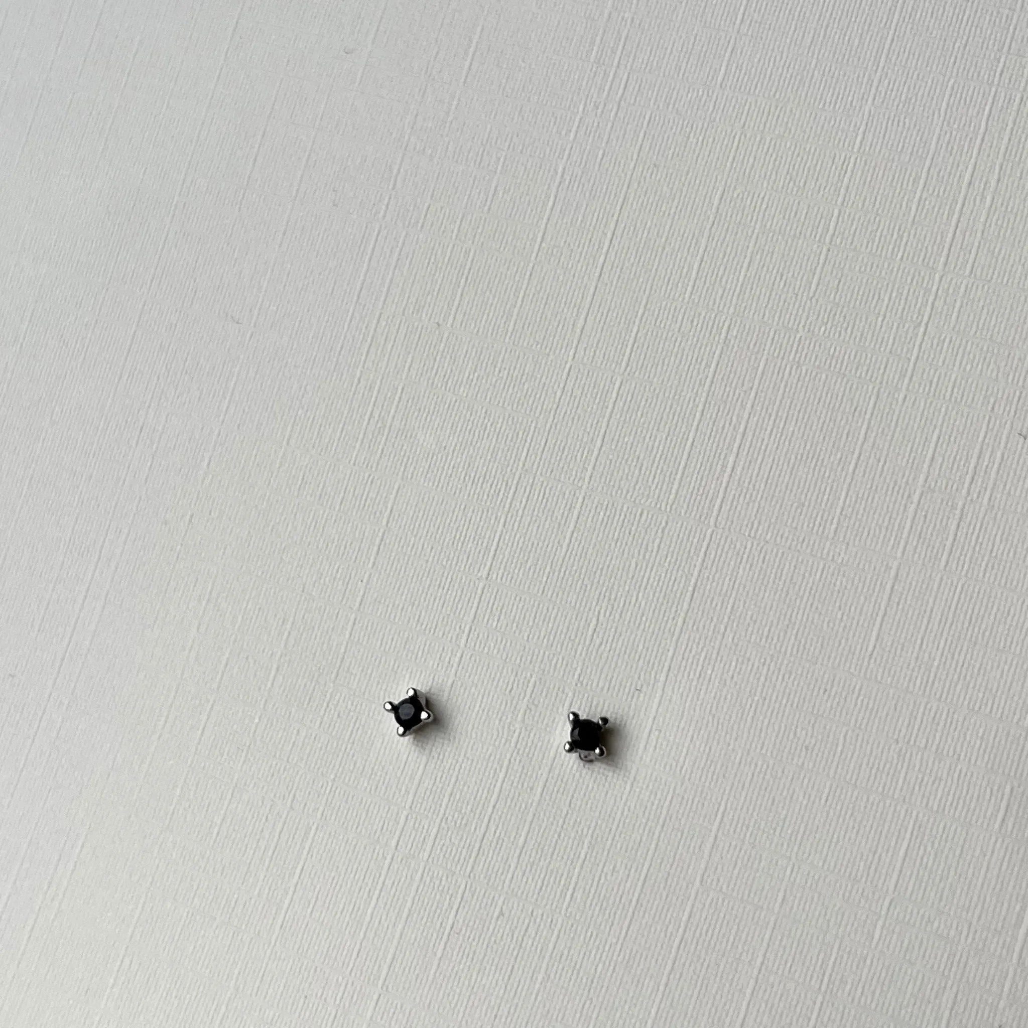 Tiny Black Zircon Studs