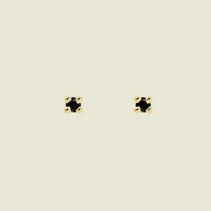 Tiny Black Zircon Studs